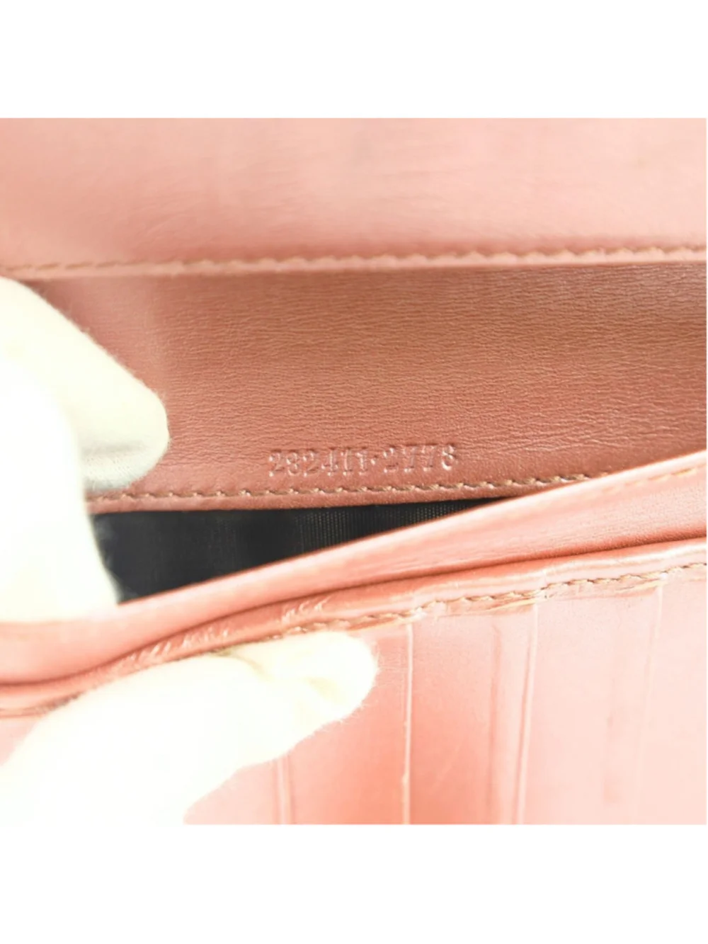 GUCCI Guccisima Trifold wallet Long Wallet Purse GG Enamel Pink Women Used Auth - Picture 11 of 16